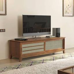 urban ladder Fujiwara Solid Wood TV Unit in Amber Walnut Finish-picture-1