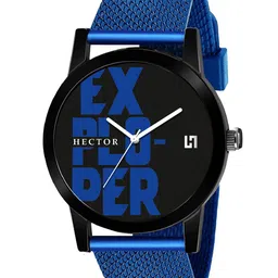 HECTOR Men Multicoloured Printed Dial & Blue Textured Straps Analogue Watch-image-78