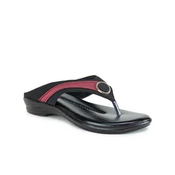 SAPATOS Black & Red Colourblocked Comfort Sandals-21