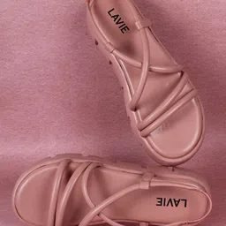 Lavie Strappy Open Toe Flatform Heels With Backstrap-56