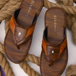 Mast & Harbour Men Brown Textured Comfort Sandals-image-38