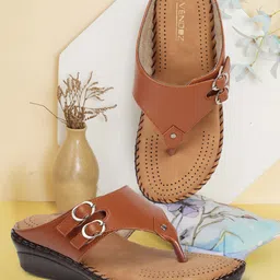 VENDOZ Women Open Toe Flats With Buckles-10