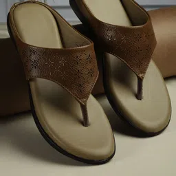 AROOM Women Textured Open Toe Flats with Laser Cuts-image-39