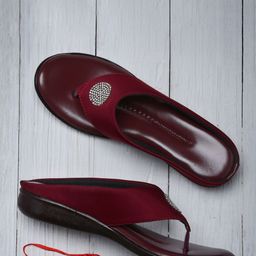 AROOM Women Embellished Open Toe Flats-17