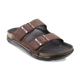 Metro Men Brown Suede Comfort Sandals-image-6