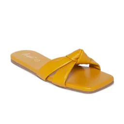 People Women Mustard Open Toe Flats-25