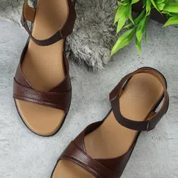 DEAS Textured Open Toe Flats-18