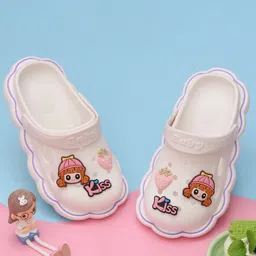 Yellow Bee Girls Strawberry & Doll Self Design Rubber Clogs-55