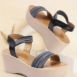 VENDOZ Open Toe Wedge Heels-13
