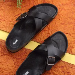 REFOAM Cross Straps Buckled Open Toe Flats-34