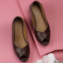 DEAS Textured Peep Toe Wedge Heels-54