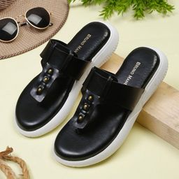 Bruno Manetti Women Black Open Toe Flats-image-79