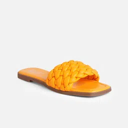 Call It Spring Women Textured Open Toe Slip On Flats-55