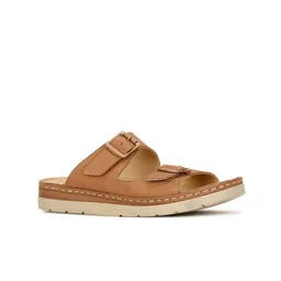 Scholl Leather Open Toe Flats With Buckles-image-11