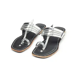 KORAKARI Embellished Leather Kolhapuri Flats-33