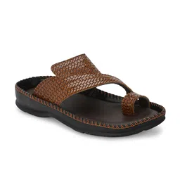 Azzaro Black Men Textured One Toe Comfort Sandals-image-62