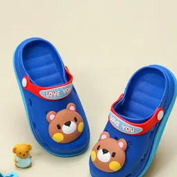Yellow Bee Boys Bear Printed Rubber Clogs-19