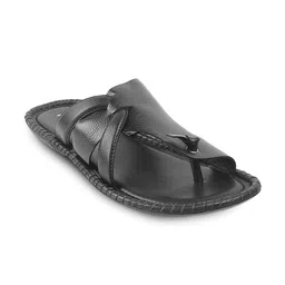 Mochi Men Black Synthetic Leather Comfort Slip On Sandals-image-85