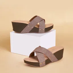 Forever Glam by Pantaloons Textured Open Toe Wedge Heels-57