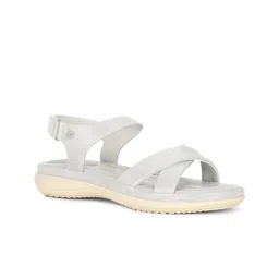 Bata Cross Strap Open-Toe Flats With Velcro Closure-1