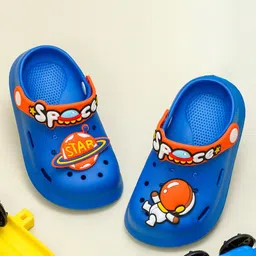 Yellow Bee Boys Space and Astronaut Applique Clogs-47