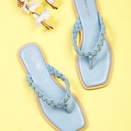 Bruno Manetti Women Blue One Toe Flats-image-93