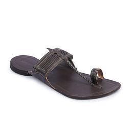 KORAKARI Men Ethnic Leather Kolhapuri Sandals-image-13