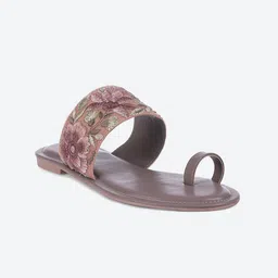 Biba Women Brown Woven Design One Toe Flats-image-24
