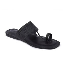 KORAKARI Men Leather Kolhapuri Flat Sandals-image-66
