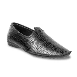 Mochi Men Black Leather Slip-On Shoes-image-73