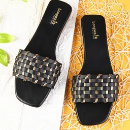 Longwalk Textured Open Toe Flats-55