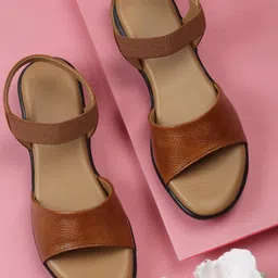 sneakers villa Textured Open Toe Flats-picture-43