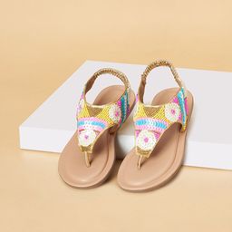 Pantaloons Junior Girls Embellished Party T-Strap Flats-image-84
