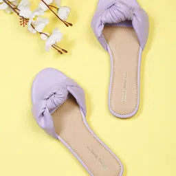 Bruno Manetti Women Purple Embellished Open Toe Flats-45