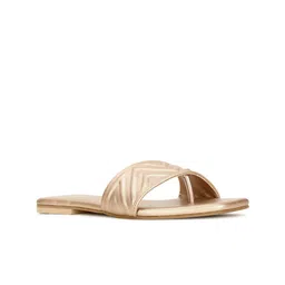 Bata Textured Open Toe Flats-11