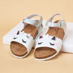 Pantaloons Junior Girls Printed Open Toe Flats With Velcro Closure-picture-27