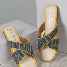 Bruno Manetti Printed Open Toe Flats-43
