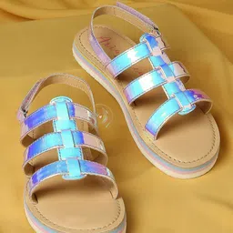 Aria Nica Girls Strappy Open Toe Flats-48