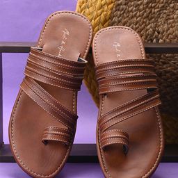 Mast & Harbour Men Tan Brown One Toe Comfort Sandals-image-78