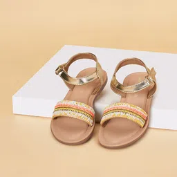 Pantaloons Junior Girls Embellished Open Toe Flats-34
