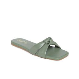 People Women Olive Green Open Toe Flats-picture-38