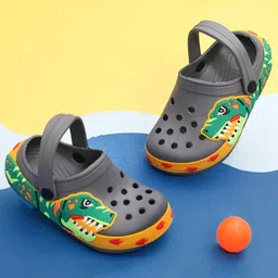 Yellow Bee Boys Printed Rubber Clogs-53