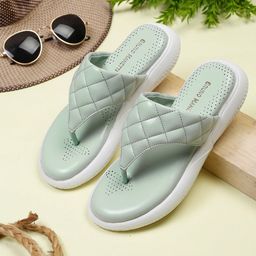 Bruno Manetti Women Sea Green Open Toe Flats-83