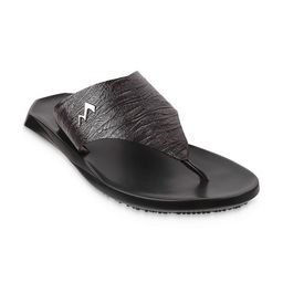Metro Men Textured Leather Comfort Sandals-picture-16