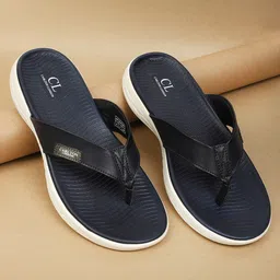 Carlton London Men Navy Blue & White Comfort Sandals-picture-24
