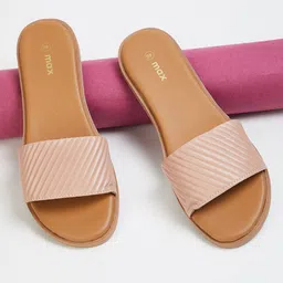 max Textured Open Toe Flats-2