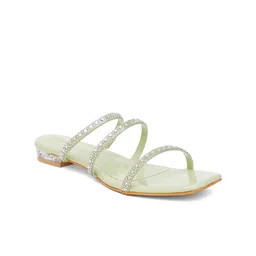 FABBHUE Open Toes Slip On Block Heels-11