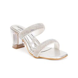 FABBHUE Peep Toes Slip On Block Heels-4