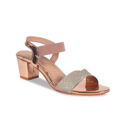FABBHUE Embellished Open Toe Block Heels With Backstrap-5