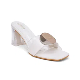FABBHUE Peep Toes Slip On Block Heels-2